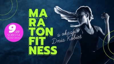 Grafika promująca Maraton Fitness z okazji Dnia Kobiet